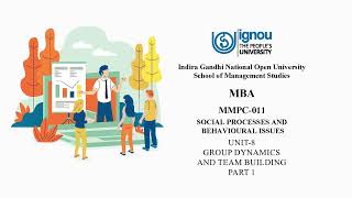 MMPC 011   UNIT 8   GROUP DYNAMICS AND TEAM BUILDING PART 1