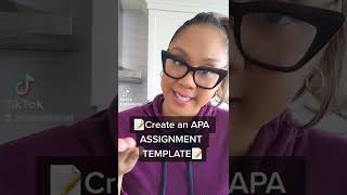 How to write an assignment in APA format -  Create an Assignment Template ✍️📝#shorts #writingtips