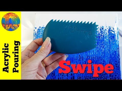 Acrylic Pouring Swipe Technique With a Zigzag Tool