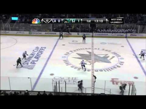 Brent Burns slapshot goal 1-0 May 21 2013 LA Kings vs SJ Sharks NHL Hockey