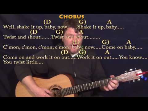 Twist and Shout (The Beatles) Fingerstyle Guitar Lesson Chord Chart with Chords/Lyrics - D G A