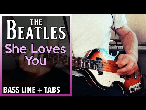 The Beatles - She Loves You /// BASS LINE [Play Along Tabs]