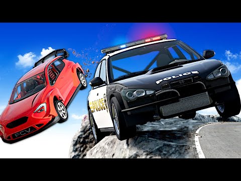 POLICE CHASE ON MOUNTAIN SIDE! (BeamNG)