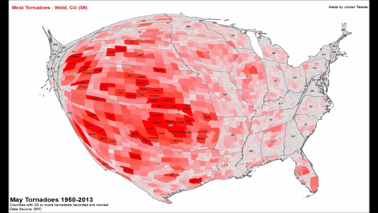 US Tornadoes by Month