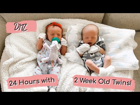 Day in the Life | 24 Hours with 2 Week Old Newborn Twins #DITL