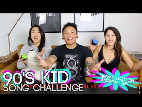 90's Kid Song Challenge - Megan Batoon vs Amanda Suk | AJ Rafael