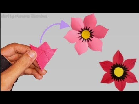 Easy Paper flower craft // Flower making with paper  // paper flower step by step 