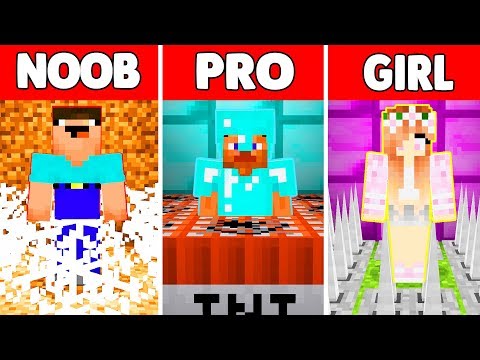Minecraft Battle: SUPER TRAPS SURVIVAL CHALLENGE - NOOB vs PRO vs GIRL ~ Minecraft Animation