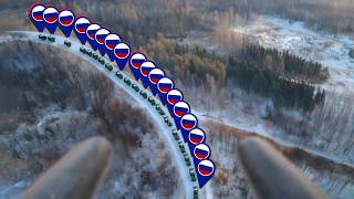 Ukrainian Drones Destroyed Russian Howitzer Convoy with a Trap!