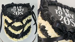 How to Decorate a Black Vintage Buttercream Cake | Cake Decorating Tutorial for Bakers