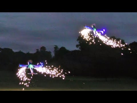 TEAM RENEGADE RC NIGHT FLYING WITH PYROS + FIREWORKS - DANI & LIAM AT WESTON PARK - 2018