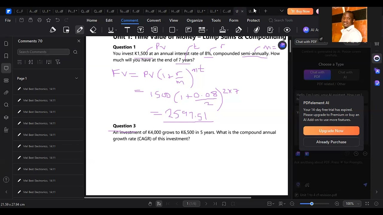 cf unit 1 test review