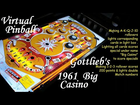 Virtual pinball - Gottlieb's 1961  Big Casino  game play & information