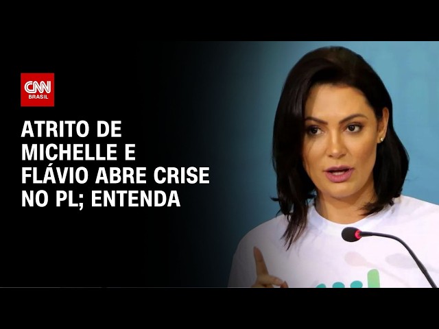 Michelle expõe atrito com Flávio e abre crise no PL | CNN PRIME TIME