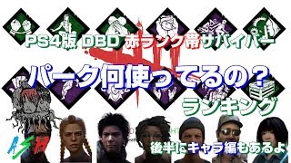 [DbD #12]環境調査！サバイバー使用パーク・キャラランキング（PS4版）