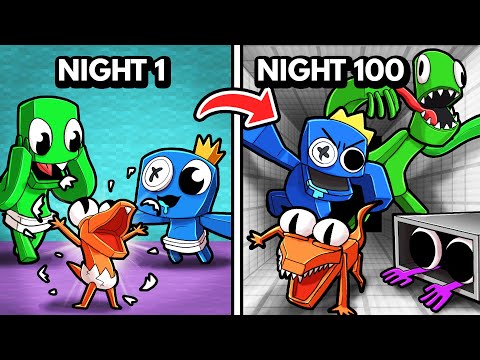 100 DAYS Survival as RAINBOW FRIENDS! (Minecraft)