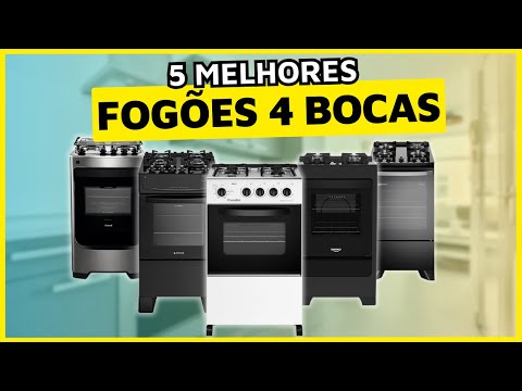 5 MELHORES FOGÕES de 4 BOCAS de 2024. Tem Fogão 4 Bocas de Piso com Mesa de Vidro e Mesa de Inox.