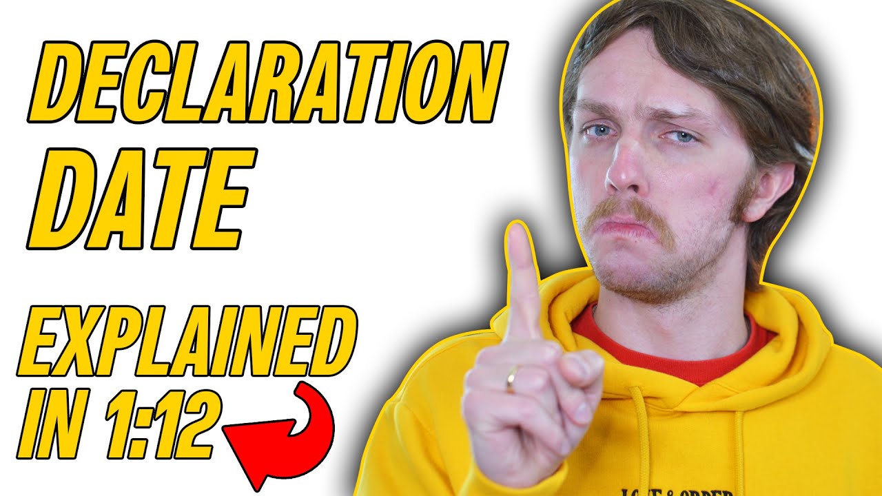 WHAT IS THE DIVIDEND DECLARATION DATE? (EASIEST EXPLANATION) Straight to the Point #STTP #317