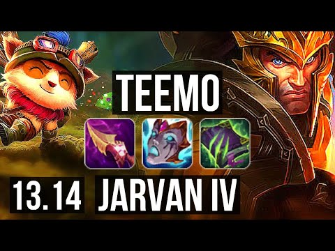 TEEMO vs JARVAN IV (JNG) | 10/0/10, Legendary, Rank 11 Teemo | NA Master | 13.14