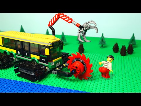 LEGO Wheels on the Bus change to tracks, Experimental trucks and cars build raiway for kids