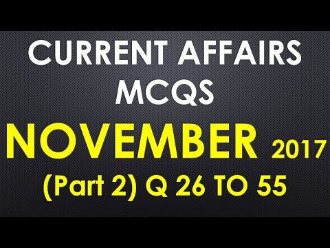 Current GK November 2017 (II), Latest Current Affairs MCQs explanation in Hindi