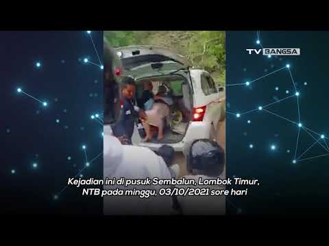 Tragis! Mobil di Lombok Timur Terperosok