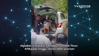 Tragis! Mobil di Lombok Timur Terperosok