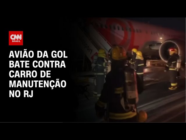 Avião da Gol bate contra carro de manutenção no RJ | CNN NOVO DIA