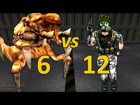 6 Voltigores vs 12 OpFor Grunts - Half-Life Opposing Force Retro Battles