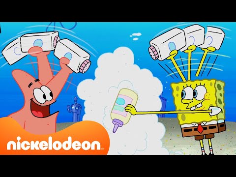 Capa de Bob Esponja Tenta Ser Babá e Outros Novos Empregos 🍼 | Nickelodeon em Português