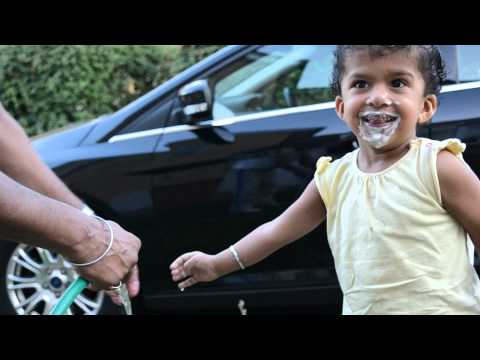 Hemjyot ice cream face hosed down