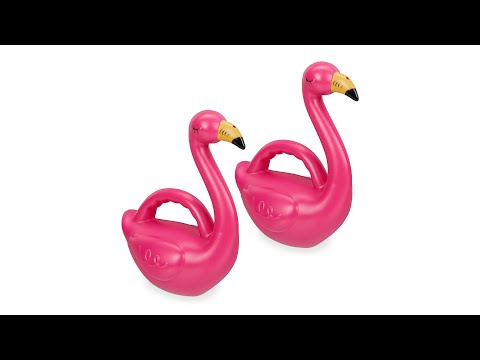 Gießkanne Flamingo 2er Set Pink - Kunststoff - 25 x 31 x 15 cm