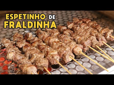 Como Fazer Espetinho de Carne com Fraldinha - Tv Churrasco