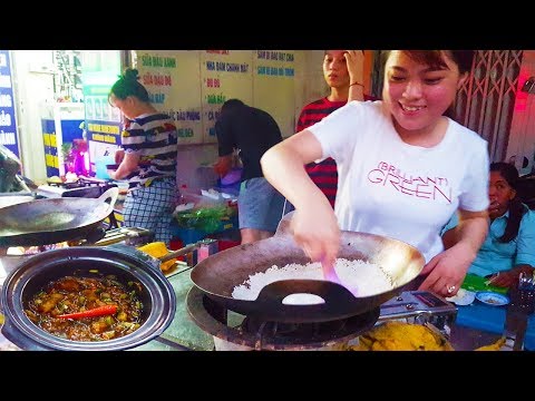 Em gái Sài Gòn bán cơm cháy kho quẹt cực ngon trên vĩa hè  | street food of saigon