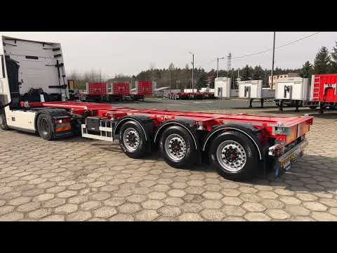 Naczepa podkontenerowa uniwersalna, rozciągana centralnie, z blokadą pod kontenery 2x20, 1x40, 1x45