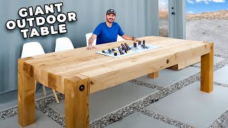GIANT Outdoor Dining Table with Cooler | How to Woodworking