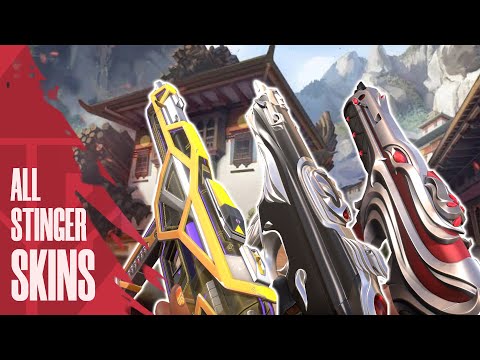 ALL STINGER SKINS + ANIMATIONS - VALORANT STINGER SKINS