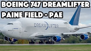 Boeing mega transporter! The 747-400 Dreamlifter action in Paine Field (PAE/KPAE)