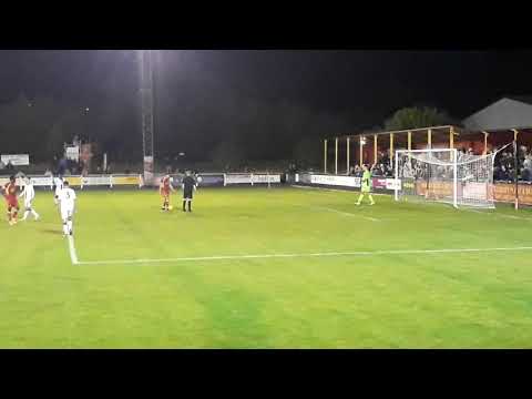 Banbury sealing a 2-1 win over Weymouth in an FA Cup 1st qualifying round game