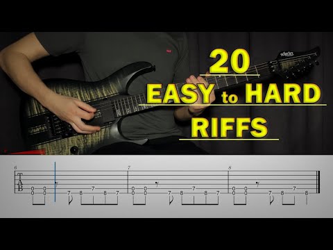 20 Easy to Hard Guitar Riffs