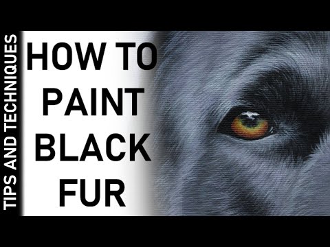 HOW TO PAINT SHORT BLACK FUR | PAINTING BLACK FUR IN ACRYLICS