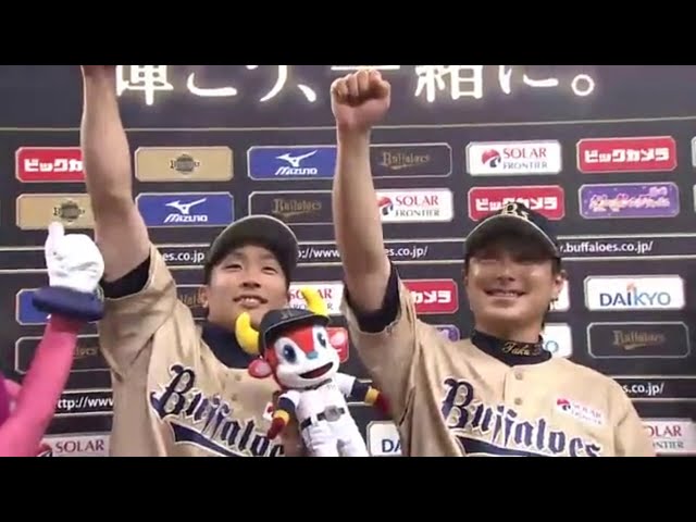 バファローズ・縞田選手・安達選手ヒーローインタビュー 2015/7/20 Bs-L