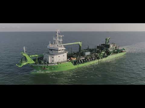 LNG-powered trailing suction hopper dredger SCHELDT RIVER during sea trials