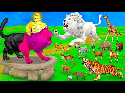 रंगीन शेर और जंगल का राजा सफेद शेर | Rangeen Sher Ki Kahani | Animals Stories