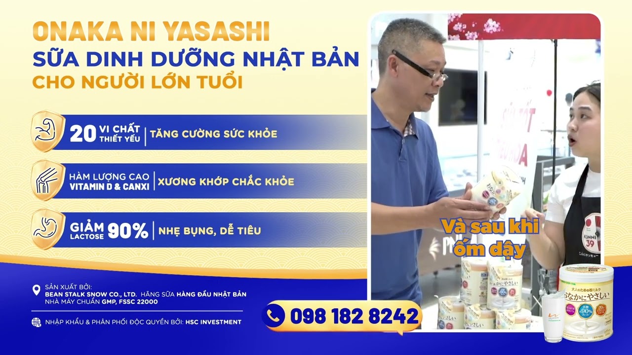 Sữa Onaka Ni Yasashi – Dinh dưỡng VÀNG, sức khoẻ VỮNG VÀNG cho người lớn tuổi