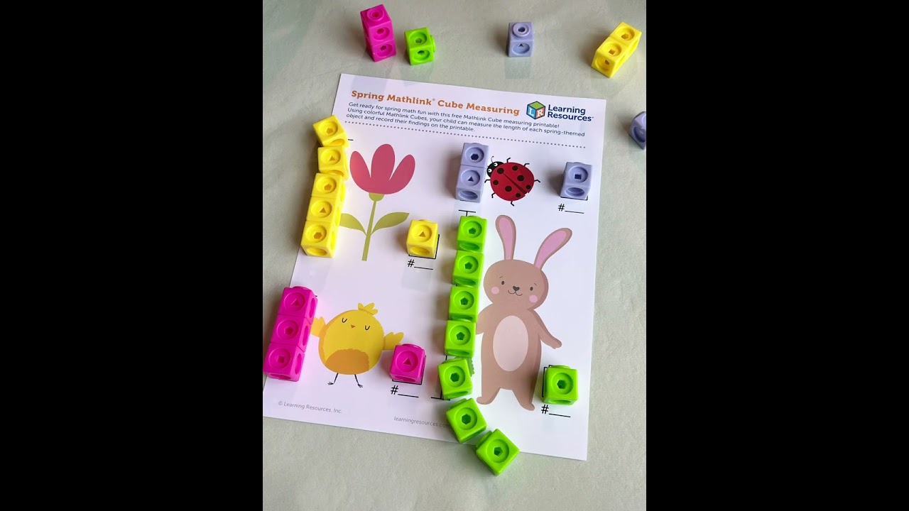 Grow Math Skills with Spring Cube Measuring Worksheets 🌱🔢| Learning Resources