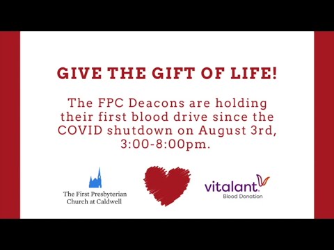 NJ Caldwell First Presbyterian Church Holding Its First Blood Drive