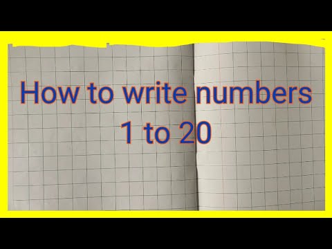 How to write numbers 1 to 20 in square book