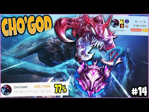 CHO'GOD With 77% WIN RATIO & FOODS | Road to Master #14 - Best LoL Cho'Gath Build Season 10 Gameplay
