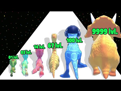 Dino Evolution Run 3D - Level Up Dinosaur Max Level Gameplay (Dino Hole 3D)